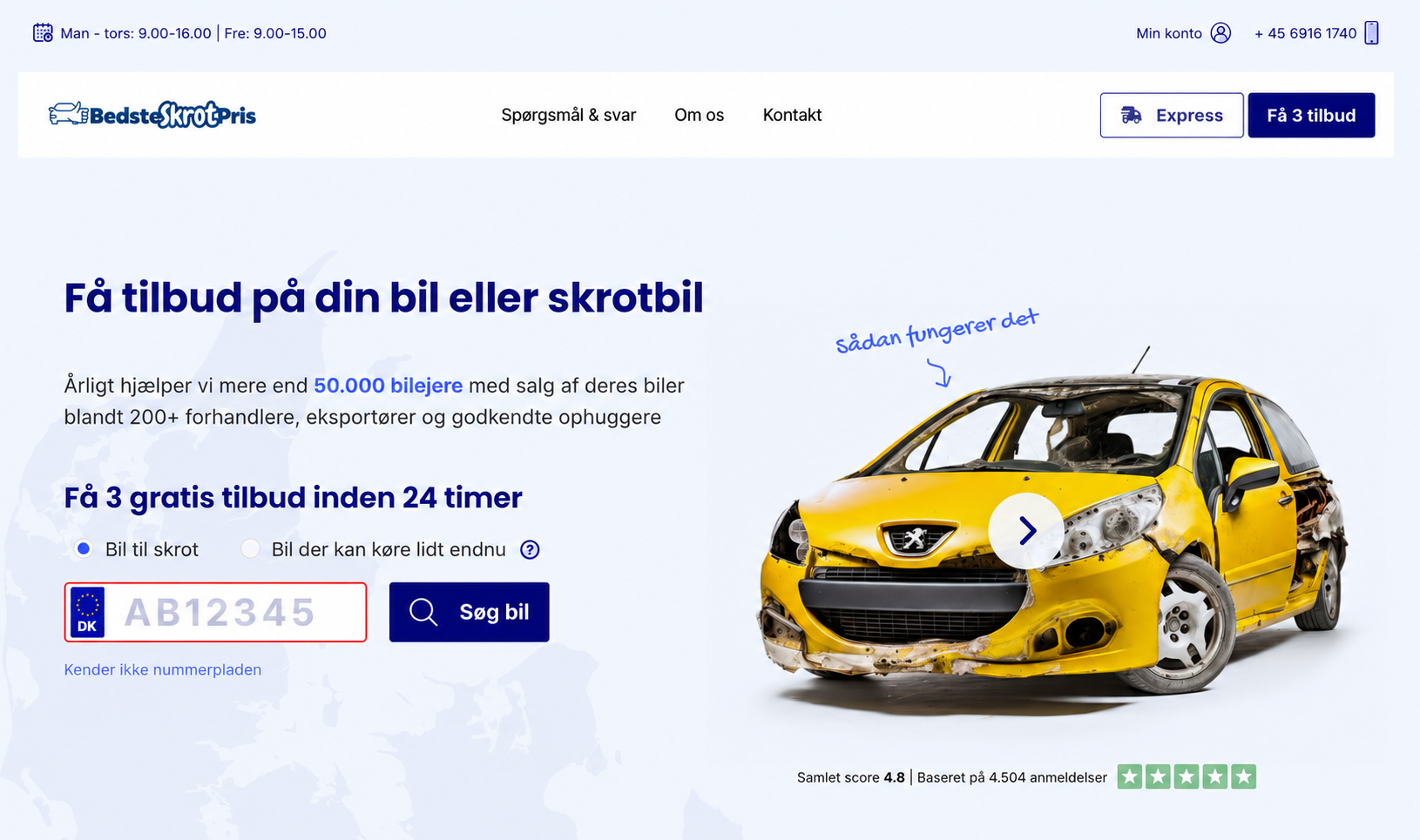 BedsteSkrotPris.dk forside